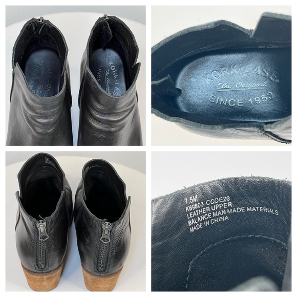 Kork-Ease Chandra Booties Black Leather Ankle Boots Stacked Heel Boho Indie 7.5 - Picture 12 of 15